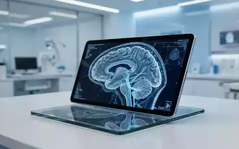 Ein medizinisches MRT-Bild eines Gehirns auf einem Tablet, das wissenschaftliche Forschung zu neurologischen Risiken symbolisiert. - Foto: über boerse-global.de