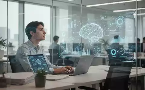 Eine Person arbeitet an einem Laptop in einer modernen Büroumgebung, symbolisch für berufliche Weiterbildung und KI. - Foto: über boerse-global.de