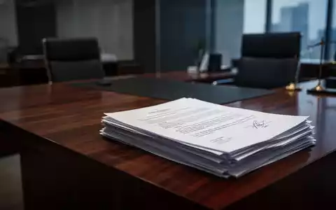Ein unbesetzter Schreibtisch mit juristischen Unterlagen in einem modernen Bürogebäude als Symbol für arbeitsrechtliche Risiken. - Foto: über boerse-global.de
