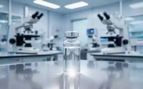 Modernes, steriles biopharmazeutisches Labor mit einem Glasfläschchen auf einem Tisch als Symbol für klinische Forschung. - Foto: über boerse-global.de