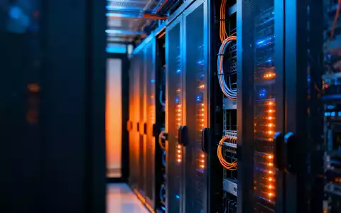 Moderne Serverinfrastruktur in einem Rechenzentrum mit atmosphärischer Beleuchtung als Symbol für den Technologiesektor. - Foto: über boerse-global.de