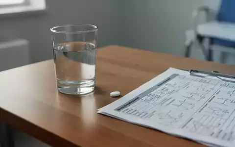 Ein Glas Wasser und eine Tablette auf einem medizinischen Dokument zur Knochengesundheit. - Foto: ĂŒber boerse-global.de