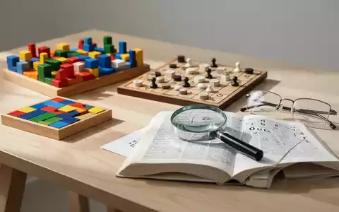Ein heller Holztisch mit verschiedenen Gedächtnistrainingsmaterialien, darunter ein Puzzlespiel, ein Gesellschaftsspiel und eine Lupe auf einem Buch. - Foto: über boerse-global.de