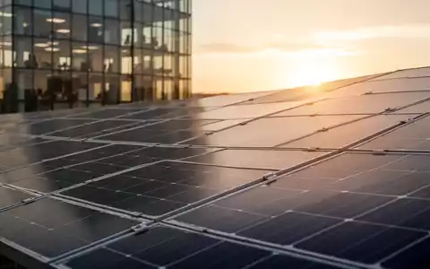 Moderne Solarpaneele in einer Solaranlage bei Sonnenaufgang, symbolisch für den Börsengang eines Solarunternehmens. - Foto: über boerse-global.de