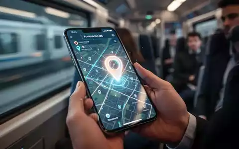 Ein Smartphone zeigt eine digitale Ortungskarte mit einem Standort-Pin in einem modernen Zug. - Foto: über boerse-global.de
