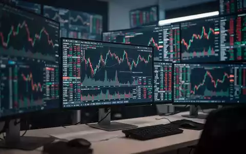 Moderne Finanz-Trading-Monitore mit komplexen Börsendaten und Aktienkurs-Charts in einem professionellen Umfeld. - Foto: über boerse-global.de