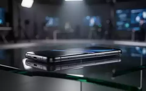 Ein minimalistisches, modernes Smartphone auf einer dunklen Glasoberfläche in einer professionellen Tech-Umgebung. - Foto: über boerse-global.de