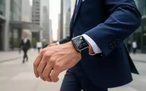 Eine Person trägt eine Smartwatch während eines Spaziergangs in einer modernen städtischen Umgebung. - Foto: über boerse-global.de