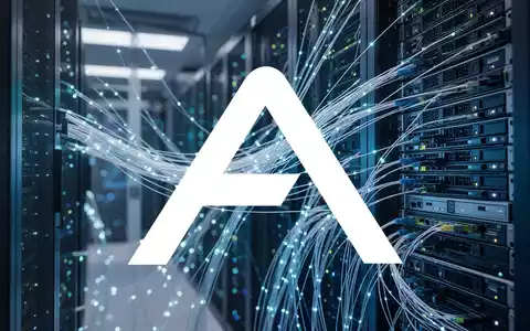 Abstrakte Darstellung moderner Rechenzentrum-Infrastruktur mit Glasfaserkabeln und Server-Racks in kühlem Licht. - Foto: über boerse-global.de