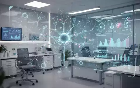Digitale Benutzeroberfläche mit abstrakten medizinischen Daten und neuronalen Netzwerken in einer modernen Arztpraxis. - Foto: über boerse-global.de