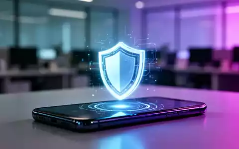 Ein leuchtendes digitales Schutzschild-Symbol auf einem Smartphone-Bildschirm als Symbol für mobile Cybersicherheit. - Foto: über boerse-global.de
