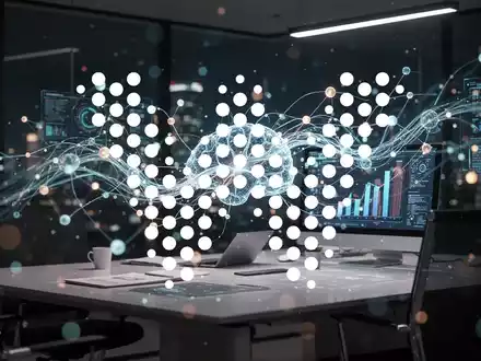 Abstrakte Darstellung von künstlicher Intelligenz und digitaler Vernetzung in einem modernen, professionellen Umfeld. - Foto: über boerse-global.de