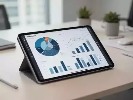 Digitales Tablet mit Finanzdiagrammen und Statistiken auf einem modernen Schreibtisch zur Visualisierung von Krankenkassenbeiträgen. - Foto: über boerse-global.de
