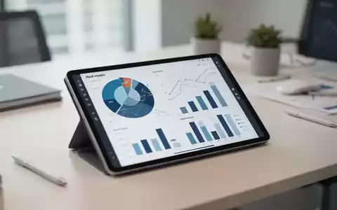 Digitales Tablet mit Finanzdiagrammen und Statistiken auf einem modernen Schreibtisch zur Visualisierung von Krankenkassenbeiträgen. - Foto: über boerse-global.de