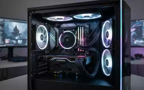 Nahaufnahme des Innenraums eines modernen Hochleistungs-Gaming-PCs mit beleuchteten Komponenten, die aufgerüstete Hardware darstellen. - Foto: über boerse-global.de
