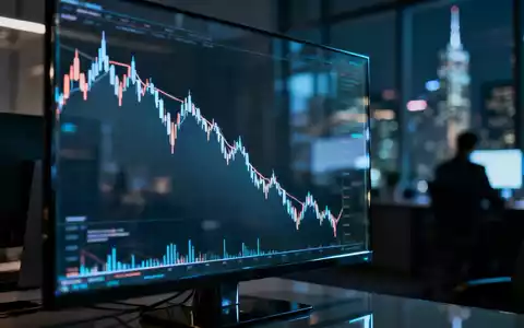 Ein fallender Aktienkurs auf einem modernen Monitor in einem Büro. - Foto: über boerse-global.de