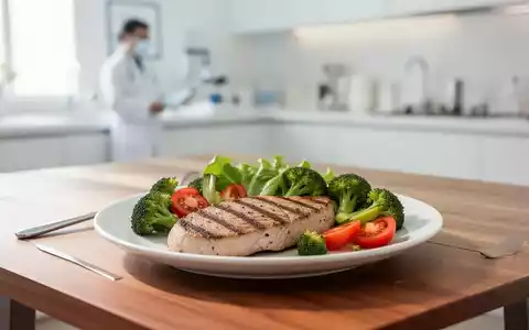 Ein gesundes, proteinreiches Frühstück mit frischem Gemüse auf einem Holztisch in heller, moderner Umgebung. - Foto: über boerse-global.de