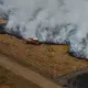 Zahlreiche Einsatzkräfte kämpfen gegen die Flammen.  - Bild: Baz Ratner/Pool AP/dpa