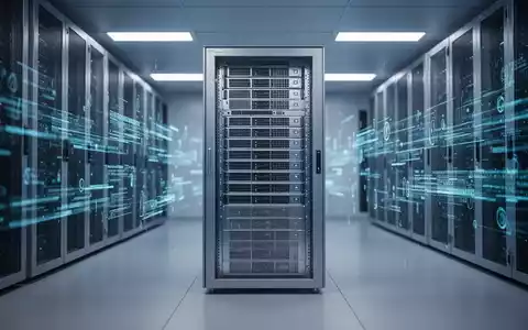 Moderner Serverraum mit blauer Ambientebeleuchtung, die KI-Infrastruktur und Datenforschung repräsentiert. - Foto: über boerse-global.de