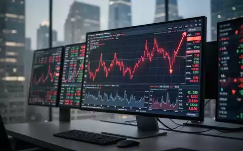 Digitales Finanzdiagramm mit fallendem Aktienkurs auf einem modernen Handelsbildschirm. - Foto: über boerse-global.de