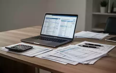Ein moderner Schreibtisch mit Laptop, Taschenrechner und Steuerunterlagen für die Einkommensteuererklärung. - Foto: über boerse-global.de