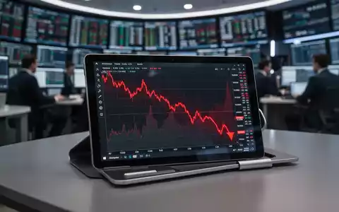 Ein fallender Aktienkurs-Graph auf einem Tablet in einer modernen Finanzumgebung. - Foto: über boerse-global.de