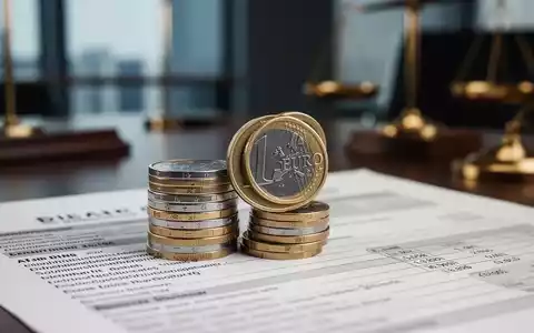 Euro-Münzen auf einem Finanzvertrag vor unscharfem Bürohintergrund als Symbol für rechtliche Altersvorsorge. - Foto: über boerse-global.de