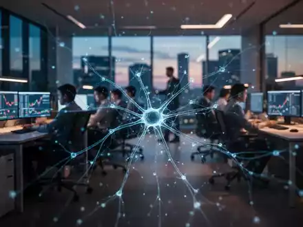 Moderne Büroatmosphäre mit konzentrierten Mitarbeitern vor Bildschirmen, die digitale Vernetzung symbolisieren. - Foto: über boerse-global.de