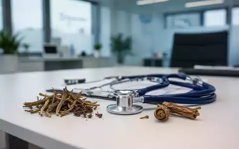 Ein moderner Schreibtisch mit medizinischen Instrumenten und TCM-Kräutern in einer professionellen Praxisumgebung. - Foto: über boerse-global.de