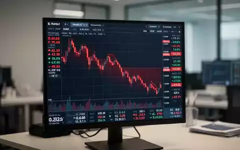 Roter Aktienchart mit fallender Kurve auf einem Finanzterminal - Foto: über boerse-global.de