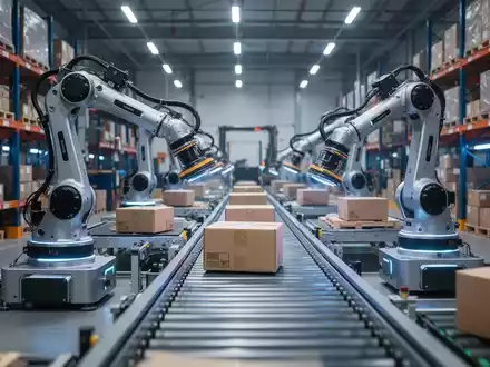 Automatisierte Robotersysteme sortieren Waren in einem modernen Logistikzentrum von BAUHAUS. - Foto: über boerse-global.de