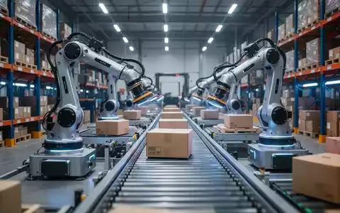 Automatisierte Robotersysteme sortieren Waren in einem modernen Logistikzentrum von BAUHAUS. - Foto: über boerse-global.de