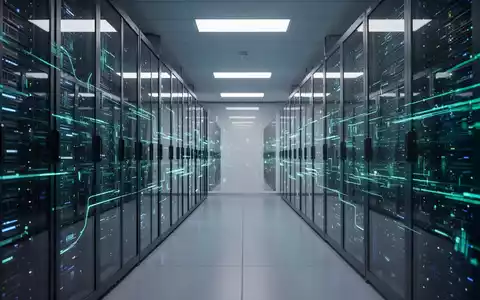 Moderner Serverraum mit leuchtenden Datenströmen, die Cybersicherheit und unternehmenseigene KI-Infrastruktur darstellen. - Foto: über boerse-global.de
