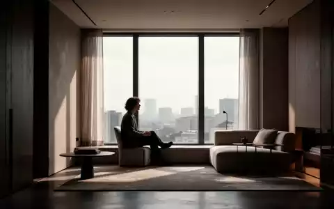 Eine nachdenklich wirkende Person sitzt allein an einem großen Fenster in einem modern eingerichteten Raum. - Foto: über boerse-global.de