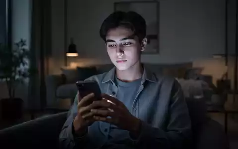 Eine Person hält in einem abgedunkelten Raum ein Smartphone, dessen sanftes Licht das Gesicht beleuchtet. - Foto: über boerse-global.de