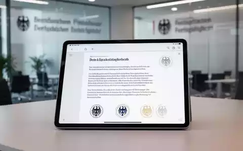 Digitales Tablet mit einer offiziellen Gesetzespublikation auf einem modernen Schreibtisch in einem Behördenbüro. - Foto: über boerse-global.de