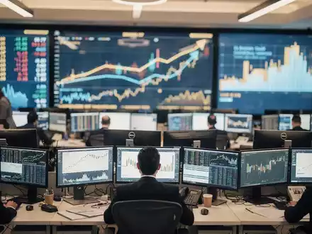 Abstrakte Finanzgrafiken und Börsentrends auf einem digitalen Bildschirm - Foto: über boerse-global.de