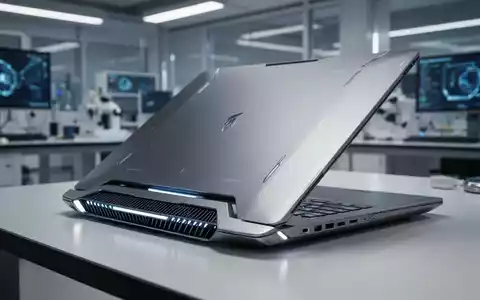 Ein futuristischer Laptop-Prototyp auf einem Schreibtisch in einem modernen Technologie-Labor. - Foto: über boerse-global.de