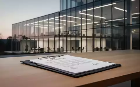 Ein juristischer Aktenordner auf einem Schreibtisch vor einem modernen Bürogebäude bei Dämmerung. - Foto: über boerse-global.de