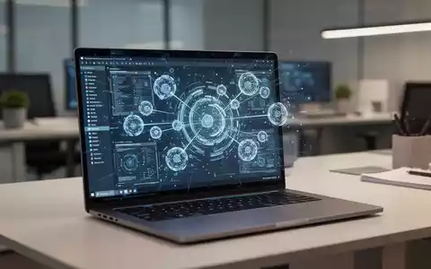 Ein modernes Windows-Notebook mit einer komplexen KI-Agenten-Oberfläche in einem professionellen Büro. - Foto: über boerse-global.de