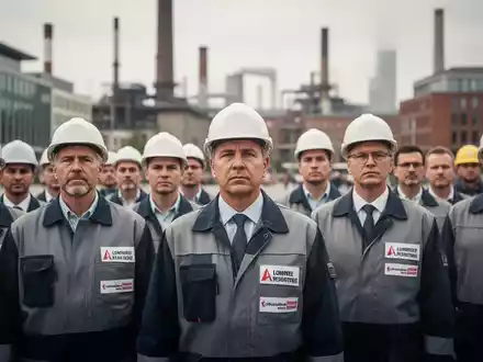 Gewerkschaftsmitglieder und Arbeitnehmervertreter bei einer Protestkundgebung in einer niedersächsischen Stadt. - Foto: über boerse-global.de