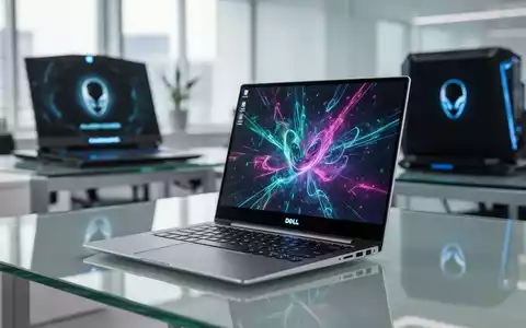 Ein schlankes Dell XPS-Laptop auf einem Schreibtisch, im Hintergrund ein Alienware-Gaming-Laptop. - Foto: über boerse-global.de