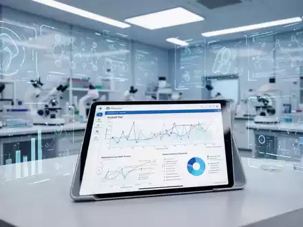 Digitale Datenvisualisierung und KI-Analytik in einem modernen klinischen Forschungsumfeld. - Foto: über boerse-global.de
