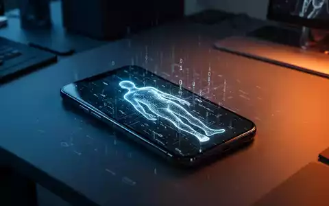 Ein Smartphone auf einem Schreibtisch zeigt die digitale Silhouette einer Person, symbolisch für KI-gestützte Betrugsmaschen. - Foto: über boerse-global.de