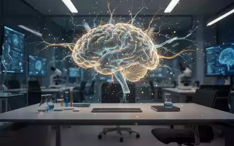 Abstrakte digitale Darstellung neuronaler Netzwerke und kognitiver Strukturen über einem modernen Schreibtisch. - Foto: über boerse-global.de