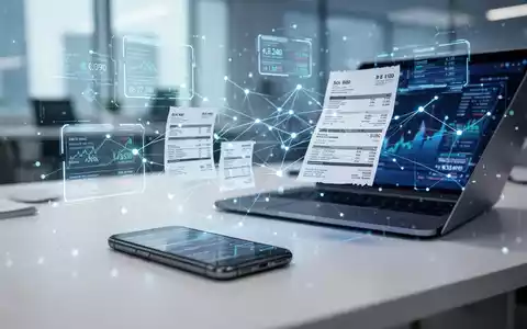 Digitalisierte Rechnungsverarbeitung mit einer modernen Benutzeroberfläche für Finanzdaten auf einem Laptop. - Foto: über boerse-global.de