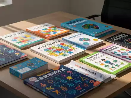 Eine Auswahl an bunten Rätselbüchern und Arbeitsheften zur kognitiven Förderung auf einem modernen Schreibtisch. - Foto: über boerse-global.de