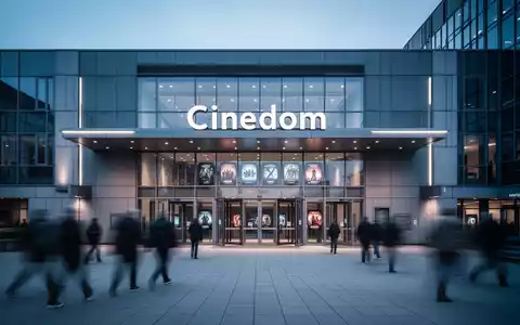 Der Eingangsbereich des Kölner Cinedom am Mediapark bei Tageslicht. - Foto: über boerse-global.de