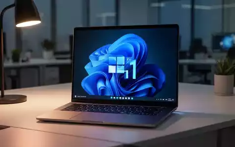 Nahaufnahme eines modernen Laptop-Bildschirms mit der Windows 11-Oberfläche in einem professionellen Arbeitsbereich. - Foto: über boerse-global.de