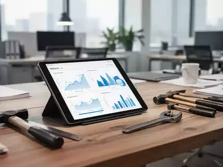 Ein moderner Schreibtisch mit digitalem Tablet und handwerklichen Werkzeugen, der den Wandel am Arbeitsmarkt symbolisiert. - Foto: über boerse-global.de
